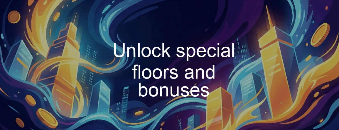 I piani bonus di Tower Rush Frozen Floor e Temple Floor illuminati in una torre di Tower Rush